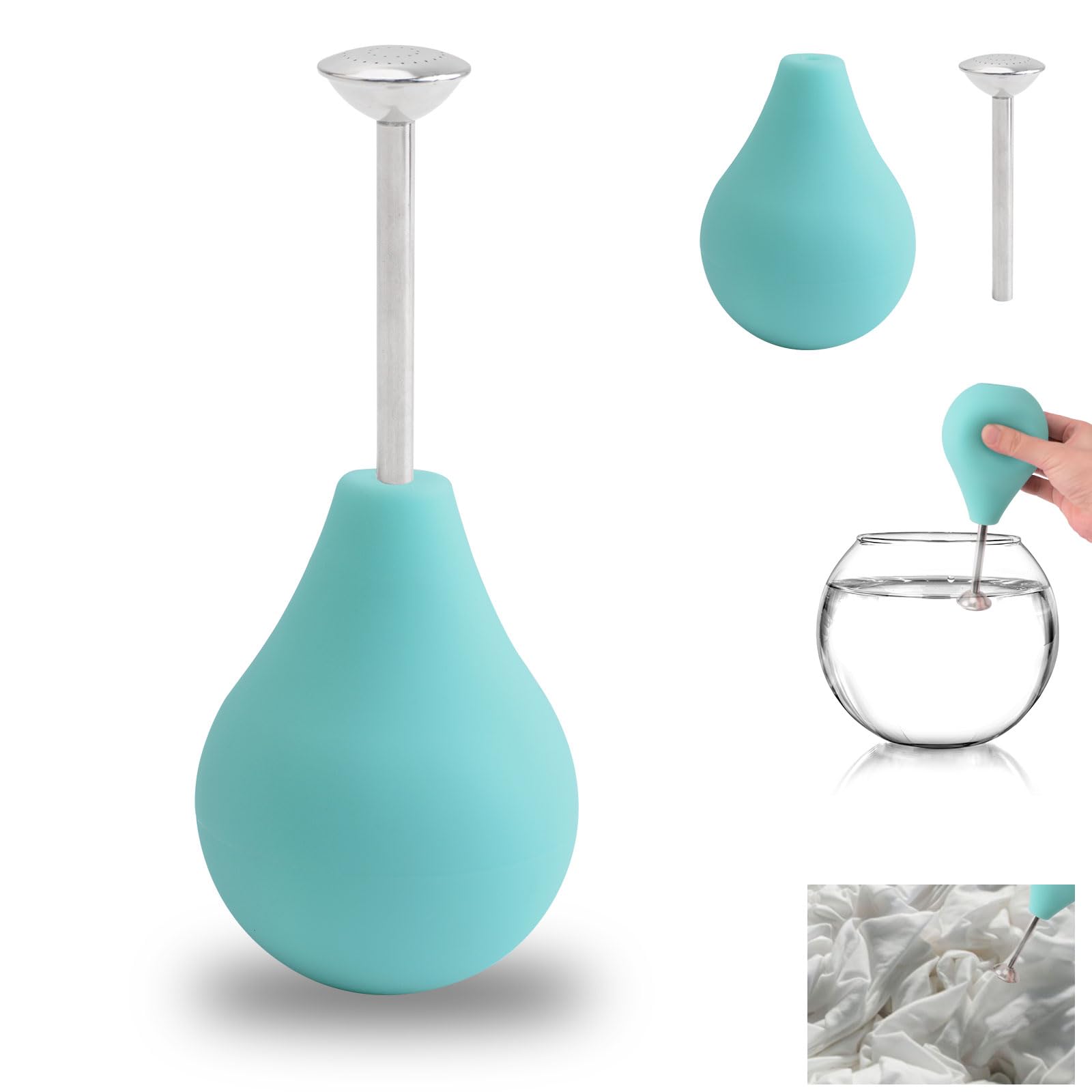 HICOHAND Sprinkler Ball Brauser, 1 PCS Ball Sprinkler for Wet Felting Tools Removable Felting Sprinkler Plant Flower Sprayer Tool Blue Water Sprinkler Supplies