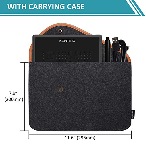 Kenting K5540 Drawing Tablet USB Graphic Tablet 5.5 x 4 inches Pen Tablet Board Kit Glove 6.7 inches OSU Tablet and Pen for Kids 4096 Levels Pressure Windows Mac Laptop Computer (Black + Case)