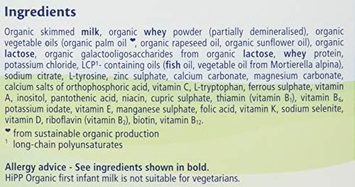 hipp organic milk ingredients