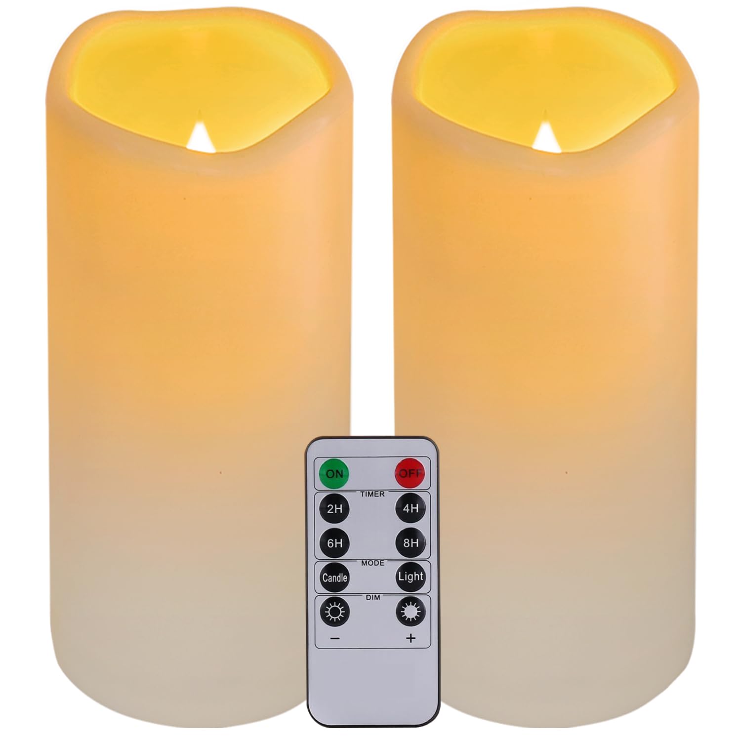 Photo 1 of **FOR PARTS/ MISSING PIECES*** xiangpeng Flickering Flameless LED Candles with 10-Key Remote & Timer, Waterproof Outdoor Indoor f Battery Operated Candles for Home/Wedding/Festival Décor Set of 2 (D3 x H5.5) Ivory