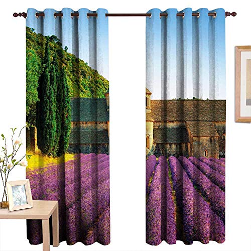Aotuma Blackout Curtains Lavender Abbey Of Senanque In France