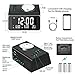 Alarm Clock, Alarm Clock for Bedroom, Black, 7 Wake-up Sounds, Alarm Clock for Heavy Sleepers, 2 USB Charger, Sleep Timer,Thermometer, Radio Clock