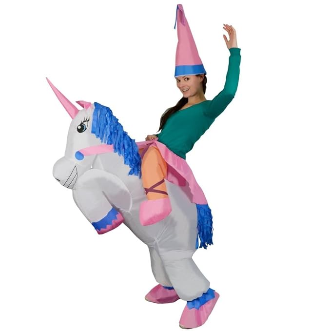 Inflatable Unicorn Costume Adult One Size Fancy Dress Blow Up Halloween Party Outfit with