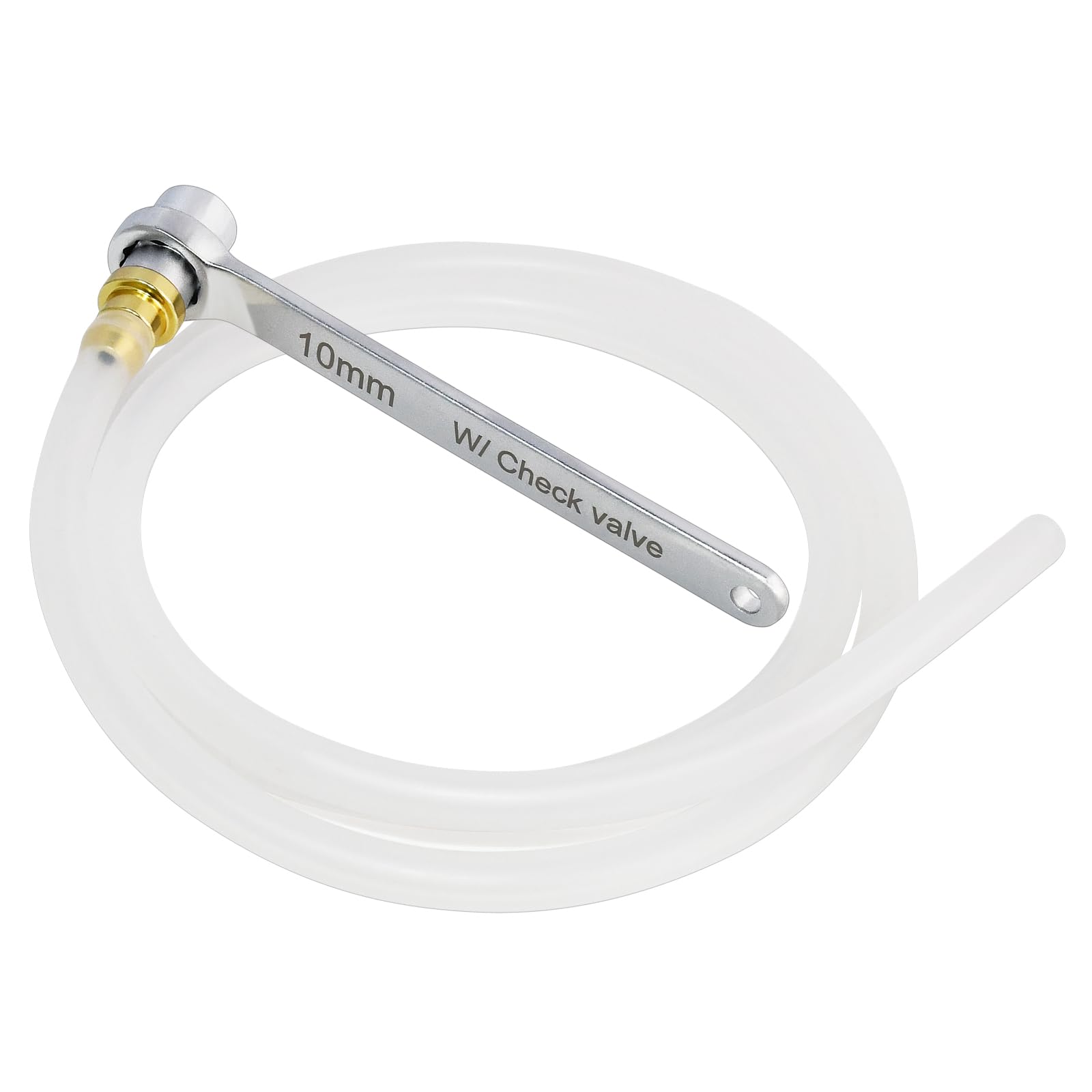 FIRSTINFO Mini 10mm Brake Fluid Clutch Bleeder Hose with 12 Point Wrench and Check Valve for Brake Bleeding & Hydraulic Clutch Systems