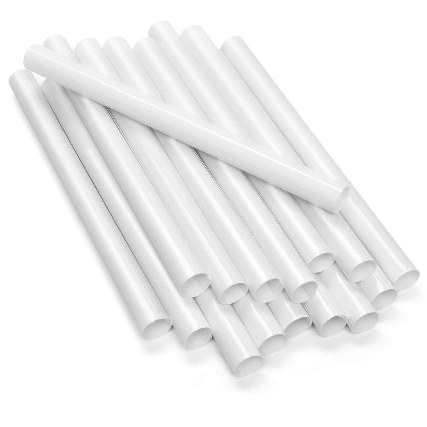 Radiator Pipe Covers White, Pipe Insulation 15mm; 19.5cm Long Snap On PVC Plastic Cover; Pack of 16 Customizable Radiator Pipe Collars or Radiator Sleeves