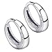Viyino Unisex Fashion Jewelry 925 Sterling Silver High Polished Mens Women/Girls Small Hoop Stud Earrings (White)