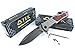 TEK Spring Assisted Opening Folding Rescue Pocket Knife - Titanuim Grey Handles with Beautiful Rosewood Inlay- Razor Sharp Drop Point Blade - Glass Breaker & Seat Belt Cutter Included - NEW