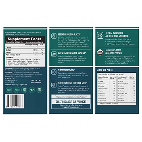 Plant Aminos Organic Essential Amino Acids (EAAs) & BCAA 100 Plant