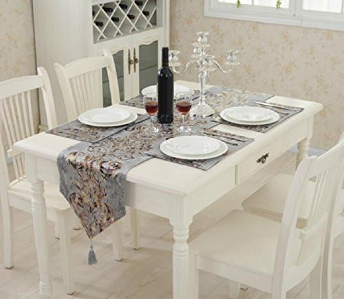 LX&Y European coffee table table flag Table Runner Embroidered Dresser Scarf for Dining, Wedding, Party, Gift,D,32*300cm
