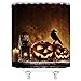 Feierman Halloween Shower Curtain for Bathroom Horror Crow Pumpkin Head Bathroom Curtain Decor Machine Washable Waterproof with Hooks 70x70Inches