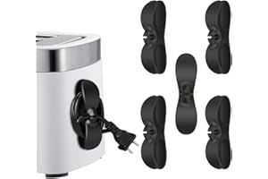 Baskiss 5 Pack Cord Organizer for Kitchen Appliances, Silicone Adhesive Wrap Wire Management Cable Holder for Mixer, Blender, Coffee Maker, Pressure Cooker and Air Fryer (Black)