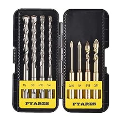 FYARES 8PCS SDS Shank Masonry Drills,Rotary Hammer