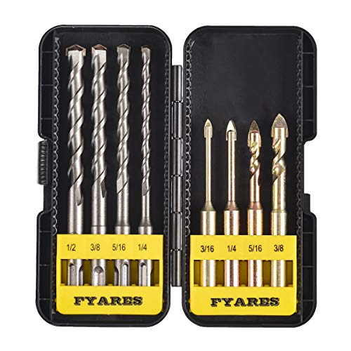 FYARES 8PCS SDS Shank Masonry Drills,Rotary Hammer
