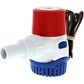 Rule 25SA, 12V Automatic Bilge Pump - Fully Submersible - 500GPH | Easy Clean Strainer - Low Power Use - Check Valve &amp; Thermal Cut-Off - Ideal for Boats -107mm x 64mm x 74mm