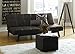 Ameriwood Home DHP Delaney Small Square Ottoman with Storage, Rich Faux Leather, Black