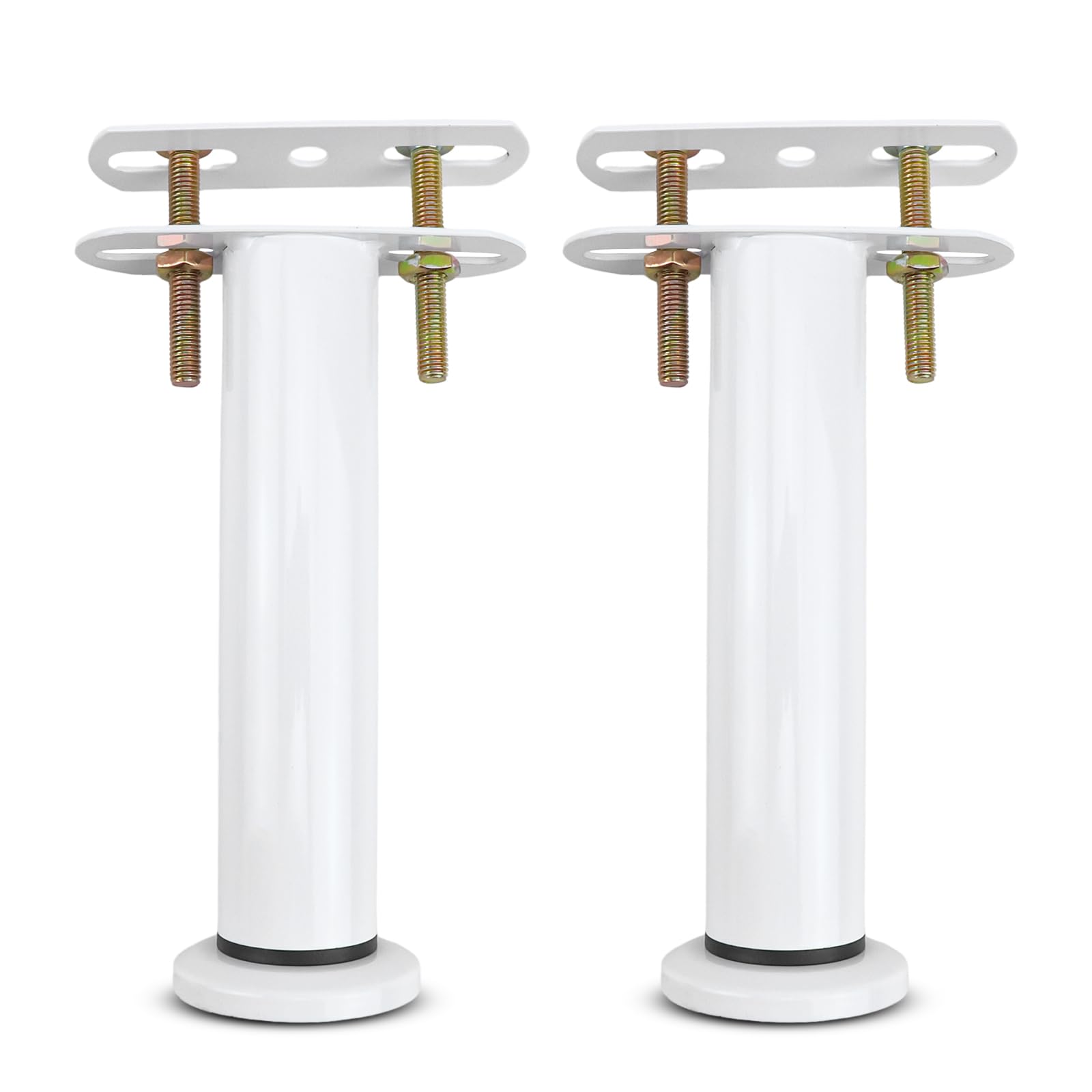 Terdey Bed Support Legs, Metal Adjustable for, Heavy Duty Center Frame Middle Reinforce Circular Bottom Extendable Slat Leg Cabinet Sofa Replacement Parts (White 2 Pcs), 18 x 30 cm — image 1