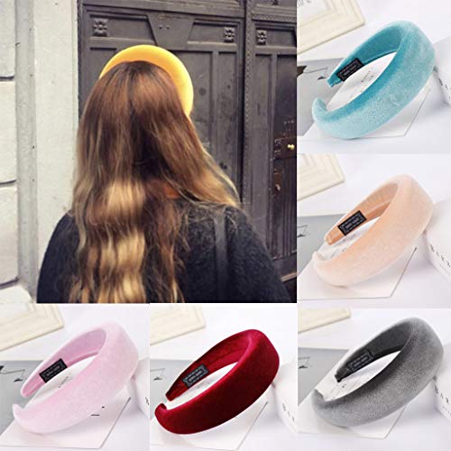 image for QueenMM Solid Fashion Hairband Women's Girls' Sponge Velvet Candy Colo