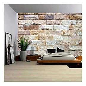 Stone Wall Texture - Removable Wall Mural | Self-Adhesive Large Wallpaper - 66x96 inches