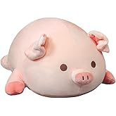 MDXMY Pig Stuffed Animal Pig Plush Pillow Fat Soft Hugging Pillow Cute Doll Toys for Boys Girls(Round Eyes,15.7”)