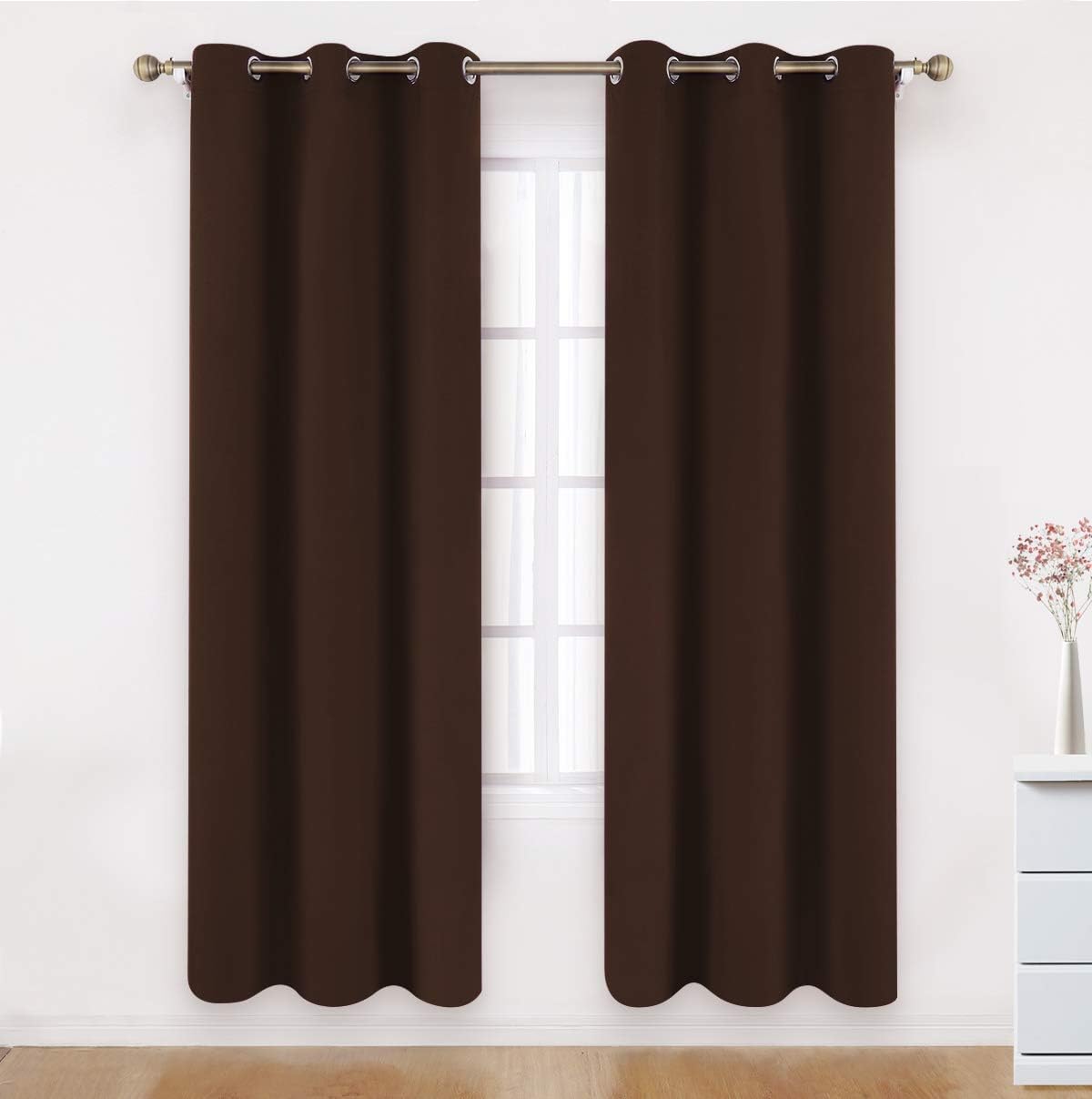 Amazon.com: BYSURE Chocolate Brown Blackout Curtains 42 x 84 inches