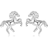 PARYFO 925 Sterling Silver Forest Spirit Stud Earrings Set, Cute Horse, Fox, Owl, Dinosaur, Flower, Evil Eye & Celtic Knot Jewelry, Hypoallergenic Gifts for Daughter, Nature Lovers or Best Friend