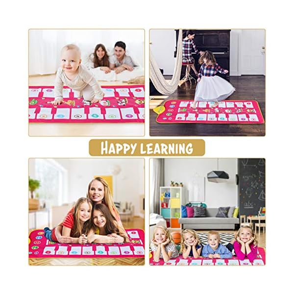 Magicfun Piano Mat, Music Dance Mat Toy for Toddlers, Double side Keyboard Play mat with 7 Animal Sounds, Educational Musical Carpet Gifts for Toddlers Boys Girls over 3 years old, 110 x 52 cm.