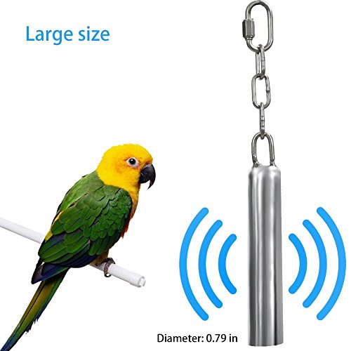 image for AUOON Bird Toys Stainless Steel Hanging Bell Bird Parrot Cage Bite Toy