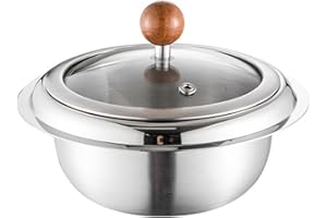 LALAFINA Stainless Steel Korean Bibimbap Bowl with Lid Fast Heating Ttukbaegi Pot for Soup Ramen Rice and