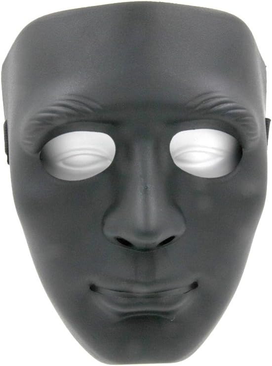 [You can choose from four colors set of 5] [plain white human face masked Zabage hip-hop dance] your face face mask mask masquerade cosplay survival (black black one set)