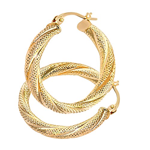 Citerna Women's ct Yellow Gold Hoop Earrings Uganda Ubuy