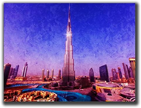 Dingqin Home Decor Print Canvas Poster, 163 storey 828 meter tower burj khalifa city dubai Wall Art Painting On Canvas 31.5x23.6 Inch