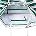 Large Waterproof Striped Tote Beach Bag - Top Zipper Closure - Waterproof Lining - Tote Shoulder Bag For Gym Beach Travel (Striped Green)
