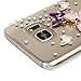 Galaxy S7 Case (Not for Edge) - Mavis's Diary 3D Handmade Bling Crystal Lovely Butterfly Flowers with Shiny Sparkle Rhinestone Diamonds Design Clear Hard PC Cover for Samsung Galaxy S7 (2016)