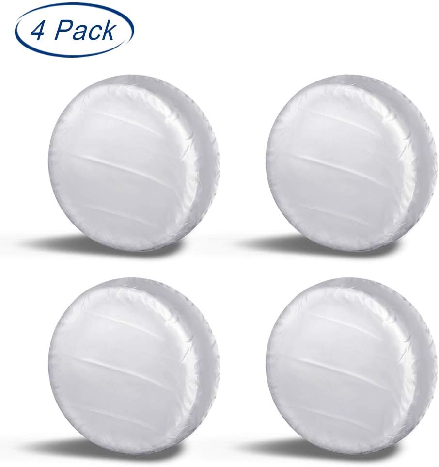Aebitsry Tire Covers for RV Wheel Set of 4 Motorhome Wheel Covers Waterproof Oxford Sun UV Tires Protector for Trailer, Camper, Van, SUV, Auto, Universal Fits 24" to 32" Car Tire Diameter (24" - 26")