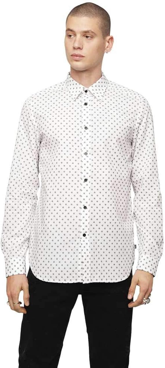 Amazon ディーゼル Diesel メンズ シャツ デザインシャツ 00snsj0taue L ホワイト 100 シャツ 通販