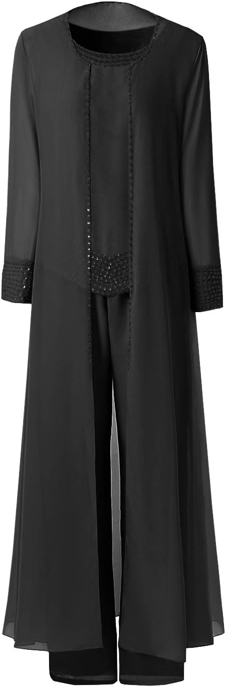 Fitty Lell Women's Champagne Three-Pieces Mother Of The Bride Dress Evening Gown Suits