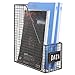 Brown Mesh Wire Metal Magazine Rack/Mail Holder/Document File Folder Storage Basket w/Label