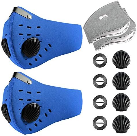 Activated Carbon Dustproof/Dust Mask - Filter Cotton Sheet and Valves for Exhaust Gas, Pollen Allergy, PM2.5, Running, Cycling, Outdoor Activities