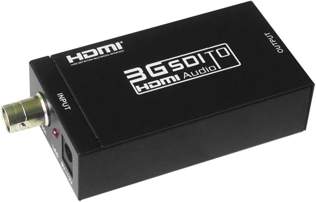 YOFASEN HDMI Cables - Video Capture Card MINI 3G HDMI to SDI Converter (1080p) with Power Supply, Black, 9.5 * 4.3 * 2.3CM