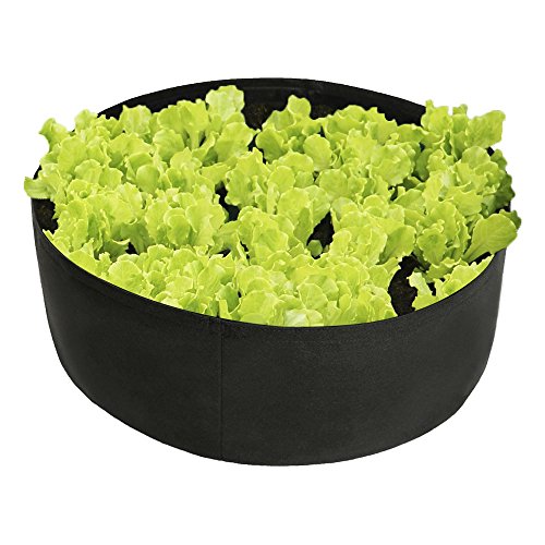 Pannow Raised Garden Bed, Fabric Raised Planting Bed Round Garden Grow Bag for Herb Flower Vegetable Plants (Dia 24” x H 8”, Black)