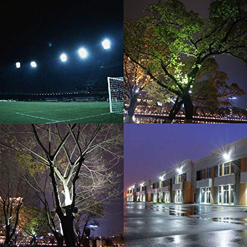 ZHMA 2 Pack 150W LED Work Lights, Outdoor Lighting Flood Light with Plug, IP66 Waterproof Spotlight, 6500K Super Bright White Light, Floodlight Fixture for Garage, Garden, yard, Shop, Basketball Court - Thumbnail 6