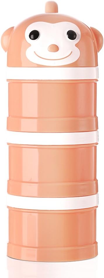 Milk Powder Dispenser Formula No Mix & Spill BPA Free Twist-Lock Stackable Snack Container Orange Monkey