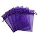 RakrisaSupplies 100Pcs Deep Purple Organza Bags 4x6