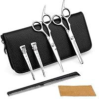 Professional Hair Cutting Kit Quality Home Hair Cutting Scissors Set Barber/Salon/Home Thinning Shears Haircut Kit Stainless Steel with Comb and Case for Men and Women