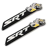 2pcs B190 SRT Super Bee Aluminum Emblem Decal Badge Sticker Dodge Caliber Magnum Charger Challenger Ram Viper Super Bee Drag Pak Tomahawk Chrysler Crossfire Firepower Nassau 300C Jeep Grand Cherokee SRT 4 6 8 10 ACR Hemi 392