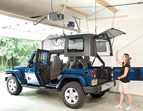 HARKEN Jeep Hardtop Garage Storage Hoist with Bonus 6 T Knobs for Quick Hardtop Removal | 6:1 Mechanical Advantage | Lift, Single-Person, Hanger, Pulley, Wrangler, Rubicon