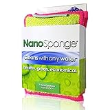 Nano Sponge Kitchen Cleaning Sponges. Everyday, Medium Sized, Heavy Duty Household Kitchen and Dish Sponge. 2 Pack. 4.5 x 3"