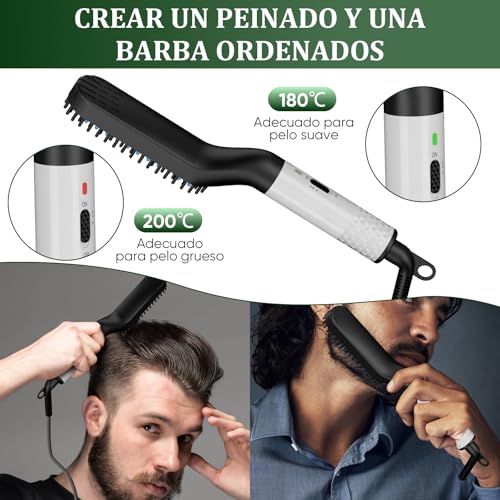 OranSee Kit Cuidado Barba 13 en 1 para Hombre, Incluye Alisador, Rodillo Microagujas, Aceite, Bálsamo y Accesorios para Crecimiento, Estilizado Natural, Juego de Regalo Hombre, Papa, Esposo, Amigo