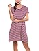 Zeagoo Women's Casual Swing Tunic Dress Short Sleeve Loose Striped T Shirt Dress