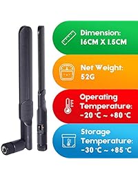 2X WiFi Antenna 8 dBi with RP-SMA Male Connector, 2.4GHz 5GHz for Mini PCIe Card Wireless Routers, PC Desktop, Repeater, FPV UAV Drone and PS4 Build